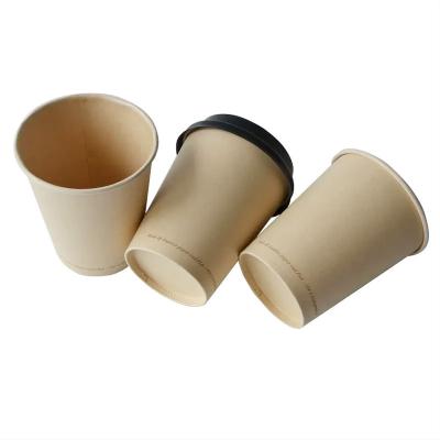 China 100% Virgin Pulp Disposable Fiber Pulp Coffee Paper Cup Disposable Bamboo Cheap Wholesale for sale