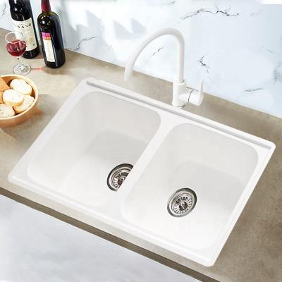 China Without Tap Artificial Handmade Acrylic Front Basin Coated Kitchen Sink Apron For Washing Dish for sale