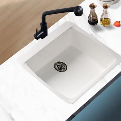 China Without Hand Cheap White Undermount Single Bowl Wash Basin Faucet China Acrylic Kitchen Sinks for sale