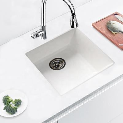 China Without Faucet European Style Deep Faucet Counter Bowl Single Vanity Drainer Acrylic Kitchen Sinks for sale