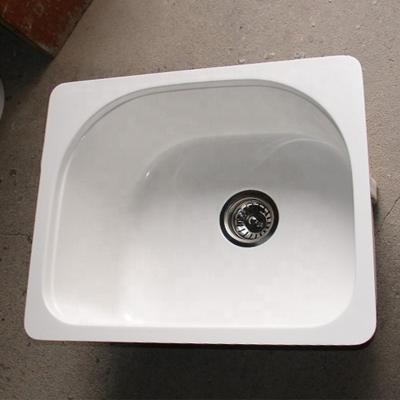 China Without Faucet China Manufacturers Hand Made White Acrylic Undercounter Single Bowl Kitchen Sink for sale