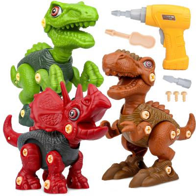 China Safety Assemble Dinosaur Toys Building Toys For Children With Electric Drill Montessori Toys for sale