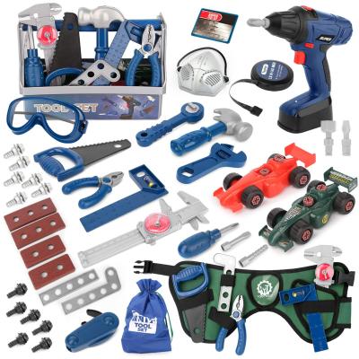 China Easy Carry 87 PCS Children's Engineer Tool Set With Electric Toy Drill Kids Play House Role Play for sale