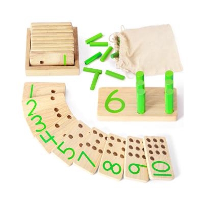 China Eductional Preschool Toys Montessori Toys Wooden Peg Board Toddler Toys Counting Toys with 57 Peg Manipulatives Math for sale