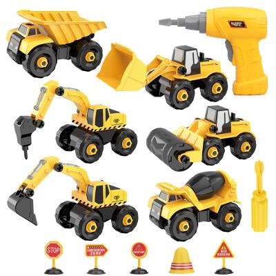 China Learning Take-Apart Construction Vehicles Include Toy Drill and Box, Digger Excavators Truck Building STEM Car for sale