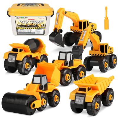 China Kids Gift Children Pull Back Vehicles Toy Excavator Truck Friction Construction Toys for sale