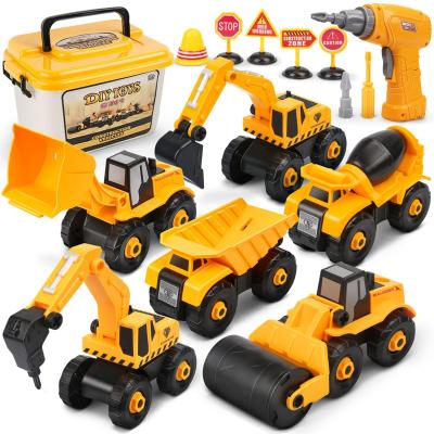 China Safety Take-Apart Construction Vehicles Toys With Electric Drill Dicast Cars Toys for sale