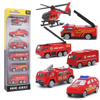 China Model Car Kits Toys Building Diecast Cars Toy Fire Truck Set Simulation Model Vehicles for sale