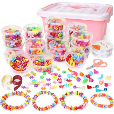 China Set Kit Jewelry Making Kit Diy Craft Children's Art Craft Beads Bracelet and Necklace Set for sale