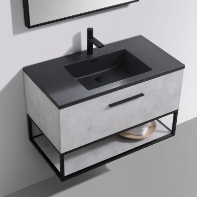 China Wholesale Price Modern Luxury Black Wash Basin Bathroom Solid Outdoor Artificial Vessel Sinks for sale