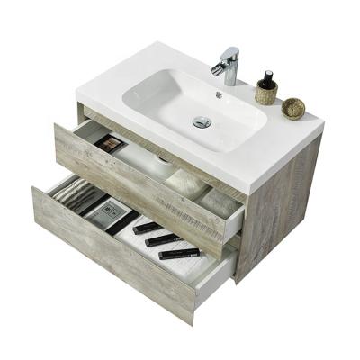 China Customized Fancy Knobless Bathroom Cabinet Modern Household Design Household Durable Wooden Vanity for sale