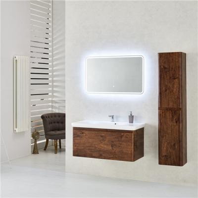 China Wholesale Price Modern Live Room Cabinet Single Sink Bathroom Vanity Cabinet With Lighted Mirror for sale