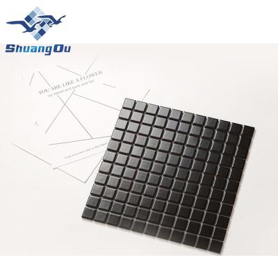 China Interior Tiles Kitchen Backsplash 23x23mm Black Square Custom Durable Ceramic Mosaic Tile for sale