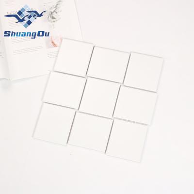 China Home Decoration Custom Irregular Square 89x97mm Glazed White Porcelain Mosaic Bathroom Decorative Wall Tile for sale