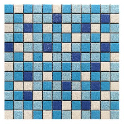 China Rough Shiny White Blue Green Ceramic Flooring New Design Swimming Pool Mosaic for sale