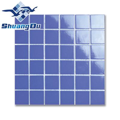 China Wholesale Price Modern 100% Porcelain Swimming Pool Ceramic Tile for Swimming Pools, Spas, 23x23mm (1x1 inch), 48x48mm (2x2 inch) for sale