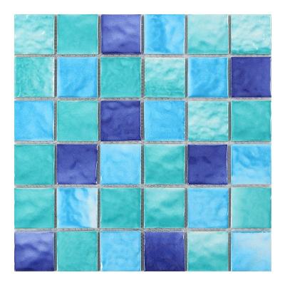 China Parquet Spanish Mediterranean Style Swimming Pool Ceramic Mosaic Slab for sale