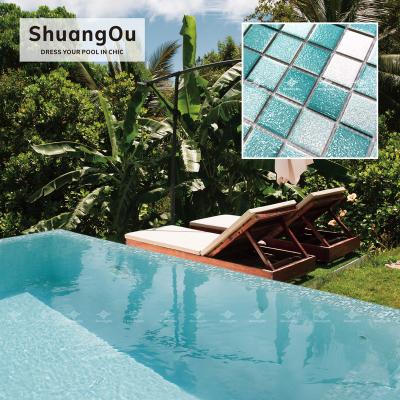 China Flooring Swimming Pool Mosaic Tile Factory Porcelain Mosaic Rough Glossy Slab Ceramic Mosaic For Swimming Pool Slab for sale