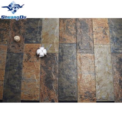 China Factory Supply Rustic Tiles Mixed Color Stone Like Exterior Cladding Stone Wall Tile 95 x 300mm for sale