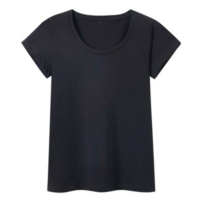 China Breathable Ready To Ship 95% Cotton 5% Spandex Women T-Shirt Slim Fit for sale