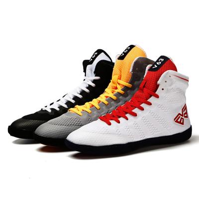 China EVA Training Boxing Shoes Wrestling Shoes Professional High Top Breathable Non-slip Shoes For Men for sale