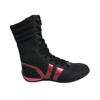 China High Top EVA Leather Boxing Shoes Hot Sale Black Color for sale