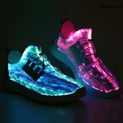 China Customized fashion colorful rechargeable usb led light shoes for adults for sale