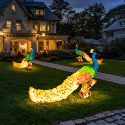 China Garden Phoenix Decoration Pathway Lawn Lights Lamps Waterproof 30W Hotel Yard Peafowl Animal Sculpture Fixture Garden Light for sale