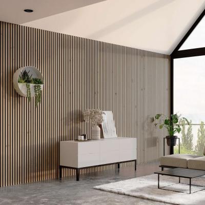 China Contemporary Theater Akupanel Art Acoustic Wooden Wall Panels Fire Retardant Wood Slat for sale