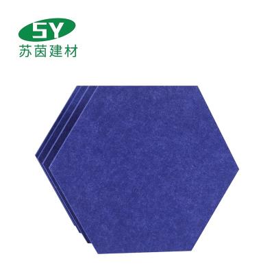 China Highly Effective Sound Absorption 100% PET Acoustic Panels Hexagon Polyester Sound Absorption Acoustic Panel for sale