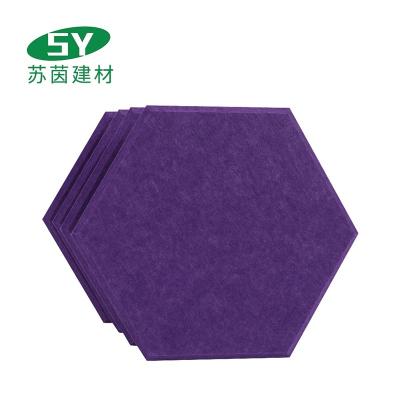 China Sound Absorption Hexagon Sound Absorption Highly Effective 100% Polyester Fiber Acoustic Panel for sale