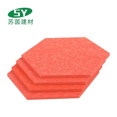 China Sound Absorption Sound Absorption Panels 9MM Flame Retardant Hexagon Thickness Highly Effective Soundproof PET Proof Acoustic Panels for sale