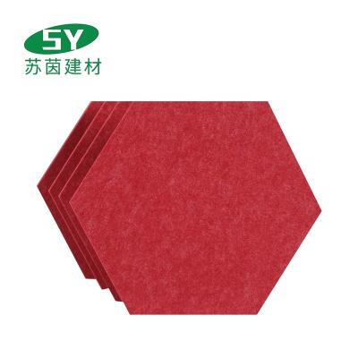 China Highly Effective Sound Absorbing Wall Decorative Hexagon PET Sound Absorption Acoustic Panel for sale