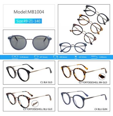 China ACETATE Glasses Metal Temple Women Optical Glasses Frame For Support Prescription Lens Vintage Myopic Eye for sale