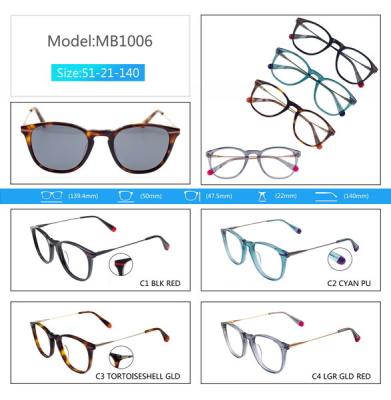 China Acetate and Metal Acetate Eyeglasses Men Women Optical Glasses Frame for Support Prescription Lens Vintage Myopic Eye for sale