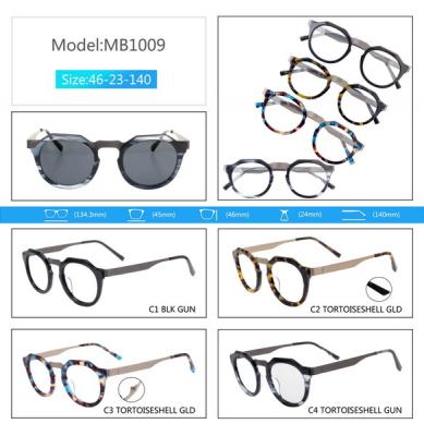 China Acetate and Metal Acetate Optical Frames Women Spectacle Eyewearglasses for Support Prescription Lens Vintage Myopic Eye for sale