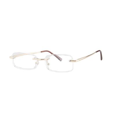 China Lightweight Reading Glasses Metal Frame Rimless Glasses Men Reading Glasses for sale