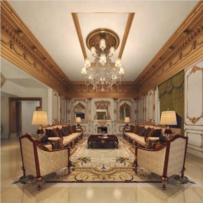 China Custom luxury wall dubai majlis water jet marble floor tiles and inlay designs for sale