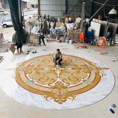 China EUROPEAN free design classic waterjet marble flooring inlay marble medallion for villa for sale