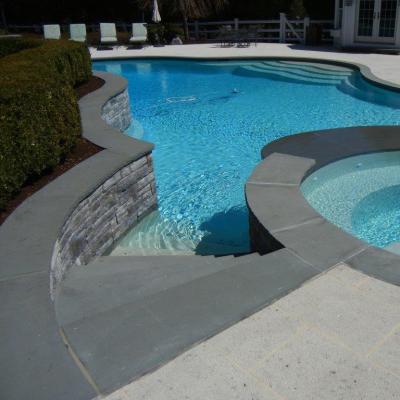 China Traditional Outdoor Granite Stone Pool Edge Tile Natural Stone Swimming Pool Border for sale