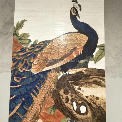 China parquet peacock mosaic pattern design for wall decoration for sale