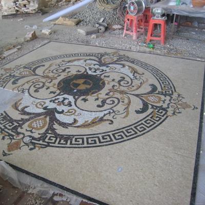 China Parquet floor / wall decoration marble mosaic stone waterjet medallion for sale