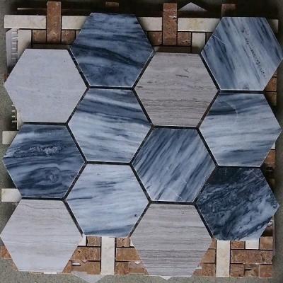 China Wall And Floor Hexagon Marble Mosaic for sale