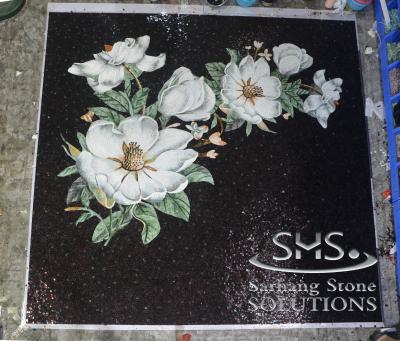 China Beautiful White Lotus Modern Glass Mosaic Tile for sale