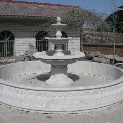 China Modern Carved Outdoor Garden Stone Marble Water Fountain for sale