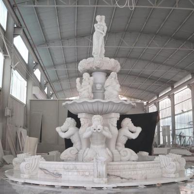 China EUROPEAN garden water fountain carved marble fountain outdoor water fountain and human sculpture for sale