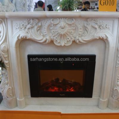 China 2018 New Design Indoor Decorative Natural Stone Fireplace Mantel Surround Marble for sale