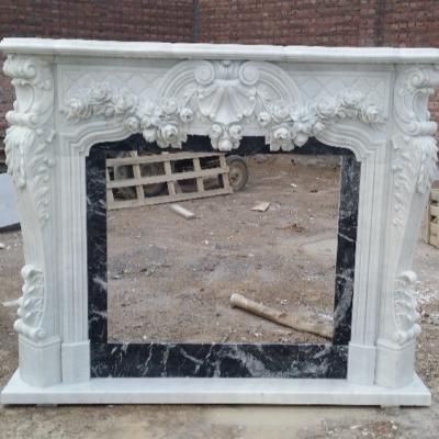 China Modern Interior Decoration Fireplace Contemporary White Marble Surround for sale