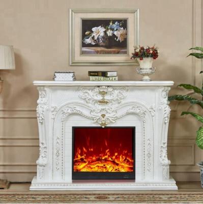 China Hot Sale Indoor Custom Design Resin Wood Fireplace With Competitive Price for sale