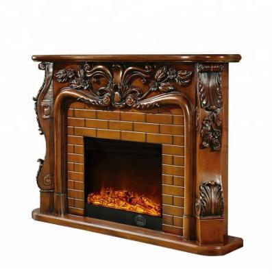 China Indoor Decorative Wooden Resin Fireplace Electric Mantel for sale